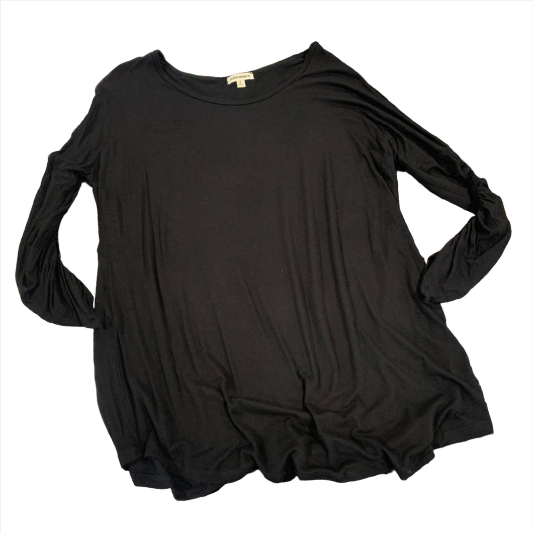 287 - Black 3/4 Scrunch Sleeve Top