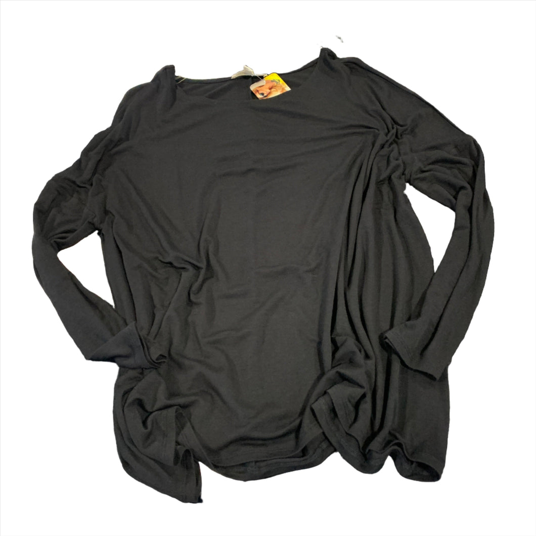 254 - Black Scoop Neck Long Sleeve