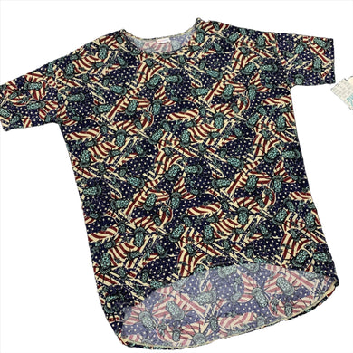 301 - LuLaRoe - Lady Liberty/American Flag - High Low Top - Size 2XL