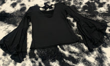 Load image into Gallery viewer, 238 - Black Tie Back Blouse - Size S