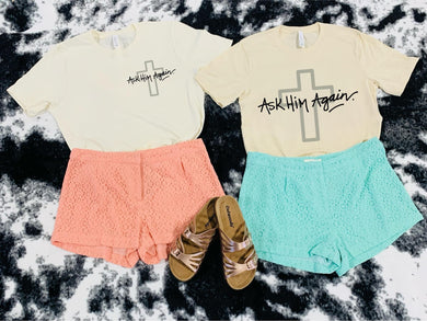 Ask Him Again w/ Cross (Small Design - Left Chest)