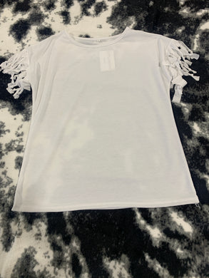 230 - White Fringe Sleeve - Size XL