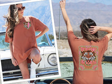 Load image into Gallery viewer, Tiger w/ Lightning Bolt (On Left Chest) The Heavens Are Roaring - Psalm 19:1 (On Back)