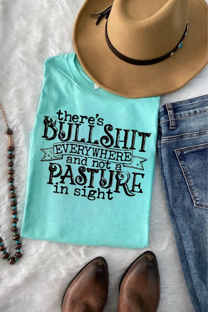 There's Bullsh*t Everywhere & Not A Pasture In Sight - Design 2 - Black Ink