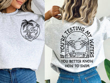 Load image into Gallery viewer, Palm Tree Scene (On Left Chest) - Testing My Waters (On Back)