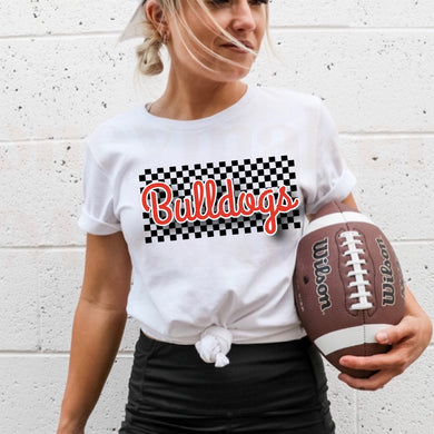 Bulldogs w/ Checkered Background