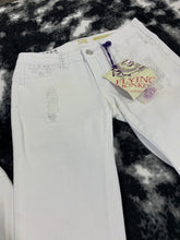 Load image into Gallery viewer, 109 - Flying Monkey - White Distressed Jeans WITH Jewels