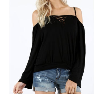 213 - Open Shoulder w/ Criss Cross Front