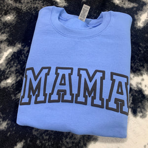 Mama - Design 1 (Bold) (Full Front) Kids Names (On Sleeve) - Puff Print