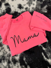 Load image into Gallery viewer, Mama - Design 2 (Cursive) (Full Front) Kids Names (On Sleeve) - Puff Print