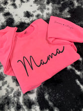 Load image into Gallery viewer, Mama - Design 2 (Cursive) (Full Front) Kids Names (On Sleeve) - Puff Print