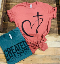 Load image into Gallery viewer, LARGE Heart Cross - Black Ink