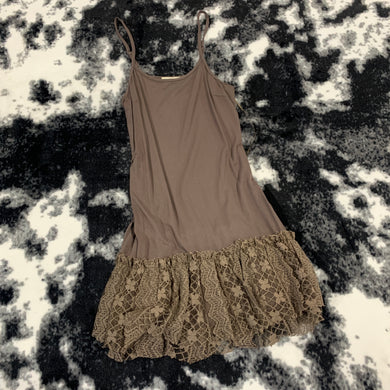 322 - Brown With Lace Bottom Dress