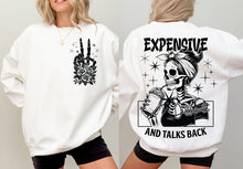 Load image into Gallery viewer, Peace Skull Hand w/ Roses (On Left Chest) Expensive Difficult &amp; Talks Back (On Back)