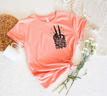 Load image into Gallery viewer, Peace Skull Hand w/ Roses (On Left Chest) Expensive Difficult &amp; Talks Back (On Back)