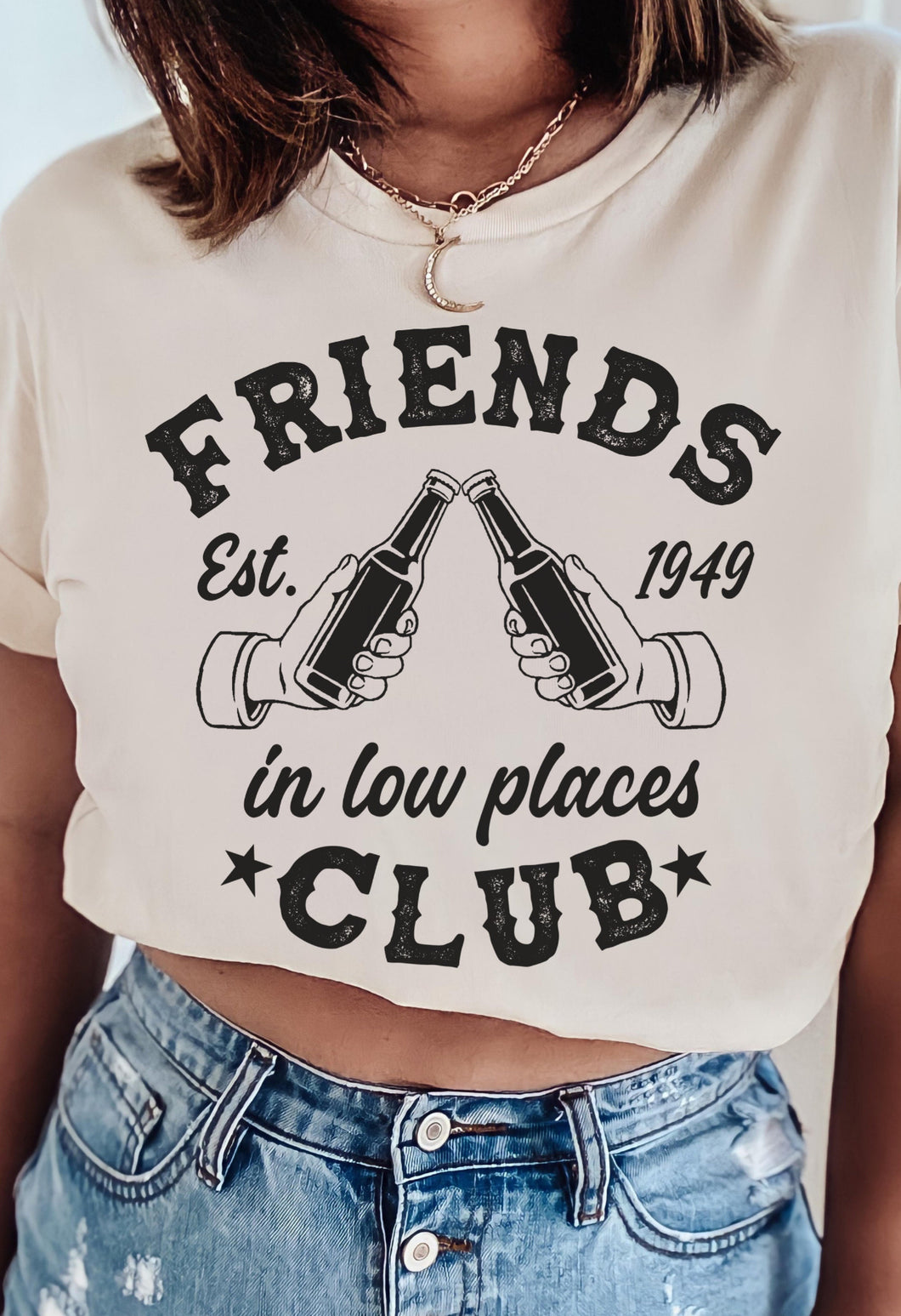 Friends In Low Places Club - Black Ink (On Front)