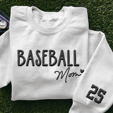 Baseball Mom (Full Front) Jersey Numbers (On Sleeve) - Puff Print