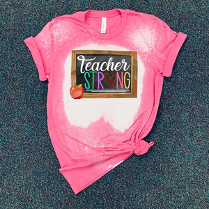 Teacher Strong w/ Chalkboard/Rainbow