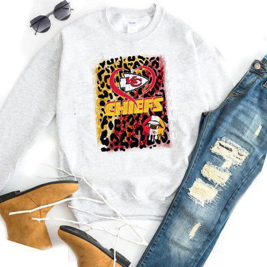 Kansas City Chiefs - Gold & Red w/ Black Leopard Lips & Football - Design 1