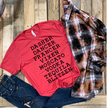 Load image into Gallery viewer, Drunk Reindeer - Dasher Dancer Prancer Vixen Moscato Vodka Tequila Blitzen - Black Ink