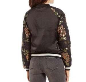 223 - Tabby Floral Lace Bomber Jacket