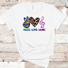 Load image into Gallery viewer, Peace. Love. Music.