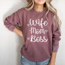 Load image into Gallery viewer, Wife. Mom. Boss. - White Ink