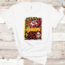 Load image into Gallery viewer, Kansas City Chiefs - Gold &amp; Red w/ Black Leopard Lips &amp; Football - Design 1