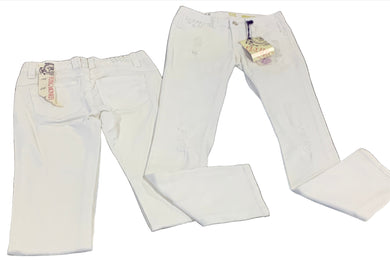 109 - Flying Monkey - White Distressed Jeans WITH Jewels