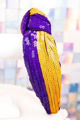 Glitter Sequins Headband - Purple / Gold