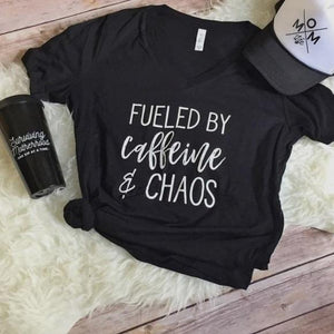 Fueled by Caffeine and Chaos - White Ink