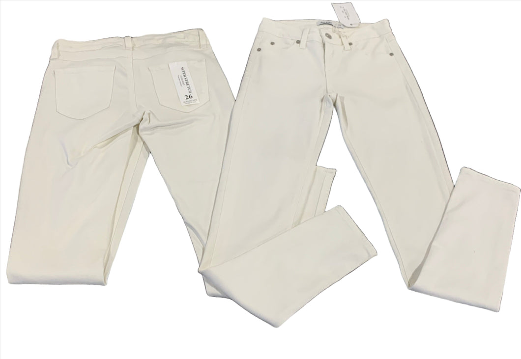 110 - Just Black - White Jeans - NO Jewels