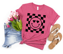 Load image into Gallery viewer, Smiley Face Checkered Background - Valentine - Black Ink