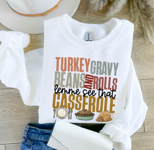 Turkey Gravy Beans & Rolls - Lemme See That Casserole - Thanksgiving