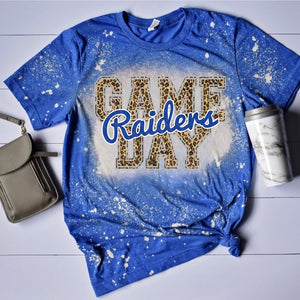 Raiders Game Day w/ Blue & Silver Leopard Print - 14 Color Options