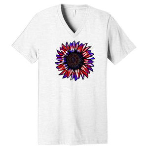 Red / White / Blue Tie Dye Sunflower