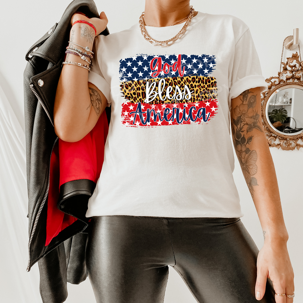 God Bless America w/ Stars & Leopard - 15 Style Options