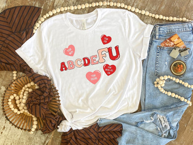 abcdeFU w/ 4 Red & Pink Hearts - Design 2