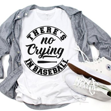 There's No Crying In Baseball - White Tee