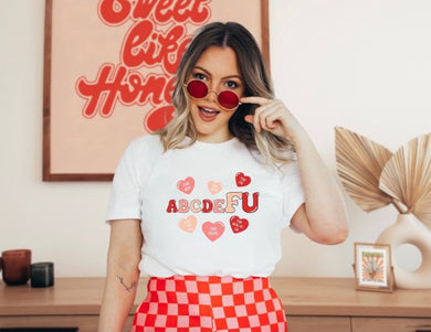 abcdeFU w/ 6 Red & Pink Hearts - Design 1