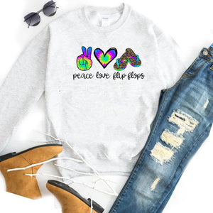 Peace Love Flip Flops w/ Leopard and Tie Dye - 8 Style Options