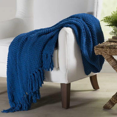 Chunky Fringe Throw Fleece Mink Super Soft