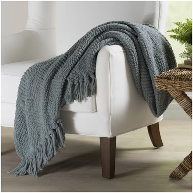 Chunky Fringe Throw Fleece Mink Super Soft