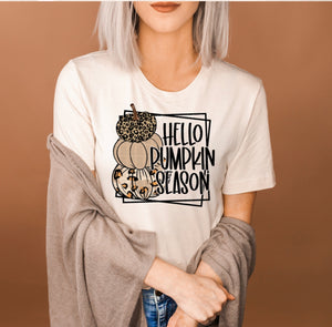Hello Pumpkin Season w/ Stacked Pumpkins - 3 Style Options