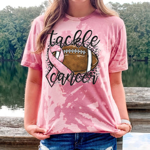 Tackle Cancer w/ Pink Ribbon & Football - 6 Style Options