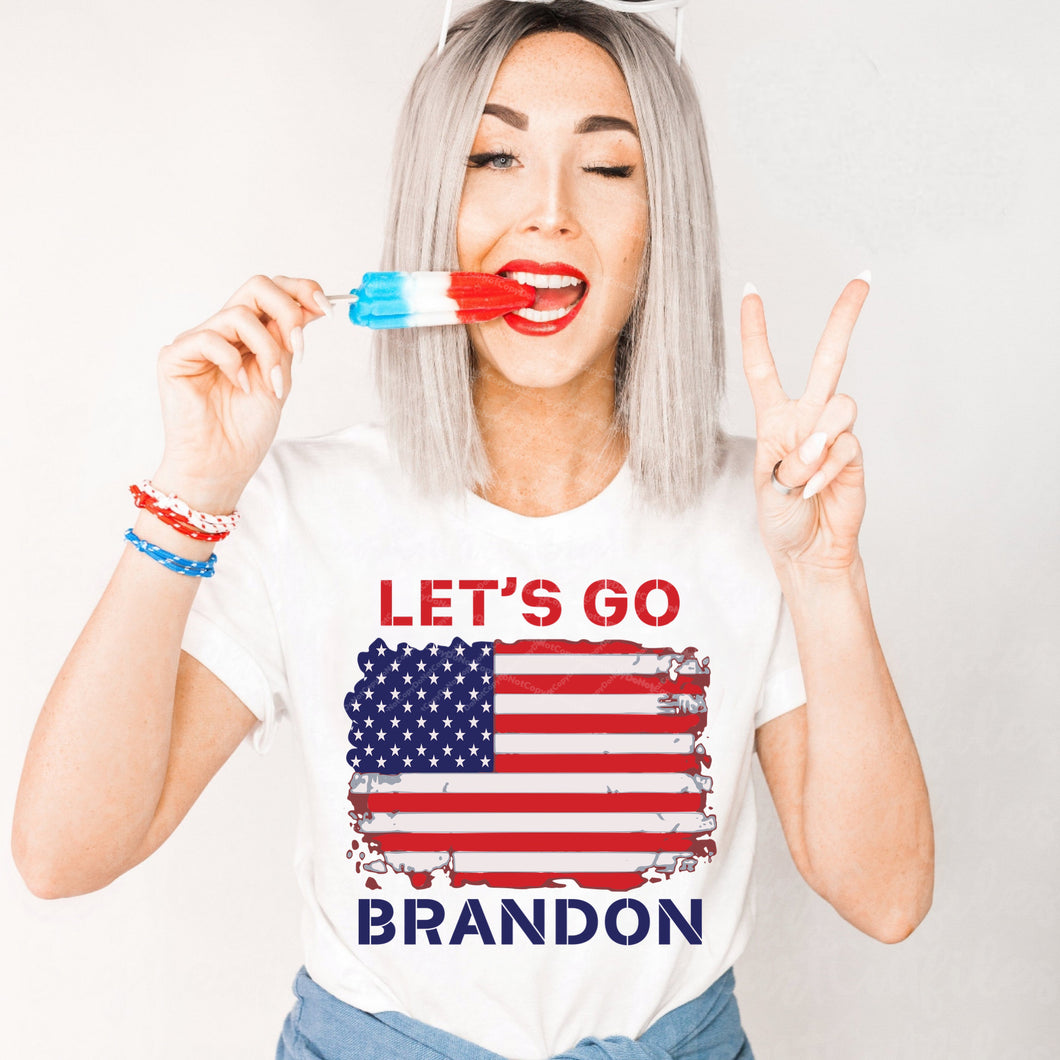 Let's Go Brandon w/ Distressed American Flag - Design 4