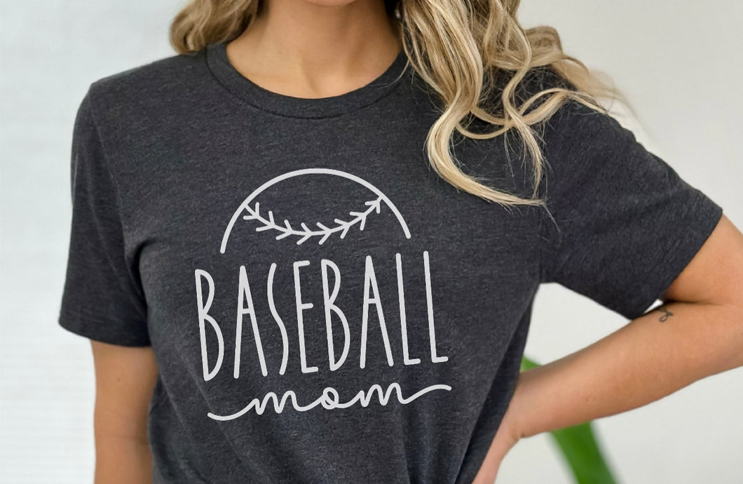 Baseball Mom - White Ink