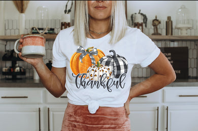 Thankful w/ Plaid & Leopard Pumpkins - 6 Style Options
