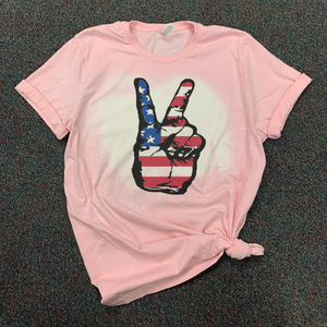 Peace Hand Sign w/ American Flag