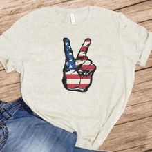 Load image into Gallery viewer, Peace Hand Sign w/ American Flag